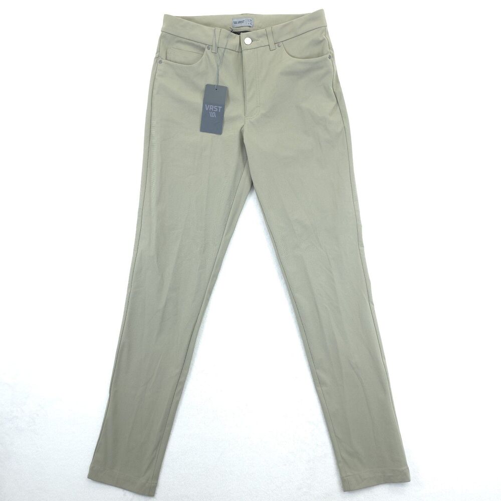 VRST Commuter Pants Mens 30x34 Earl Grey 5 Pocket Slim Fit Stretch Golf NWT